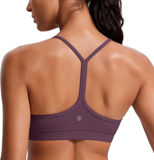 CRZ YOGA Butterluxe Y-Back Sports Bra - Padded Racerback for Low Impact Yoga & Workouts