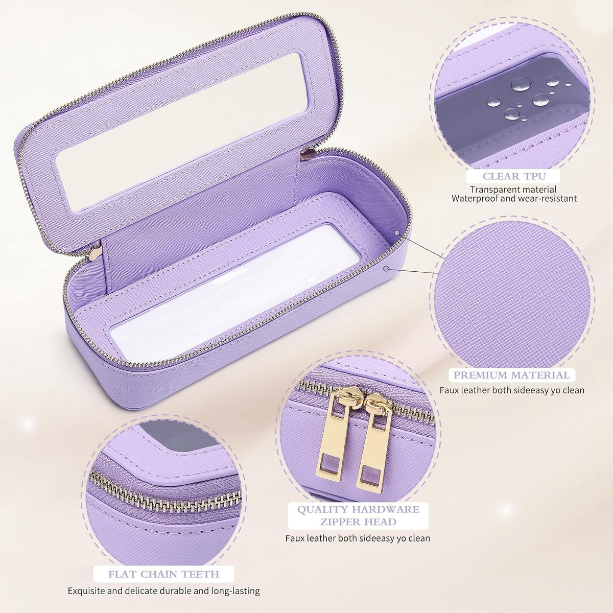 Pinkmik Makeup Brush Case, Purple, Slim