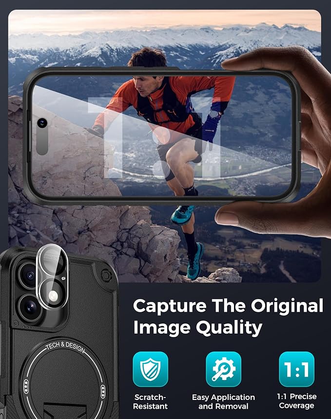 Goton for iPhone 16 Case with Privacy Tempered Glass Screen Protector & Camera