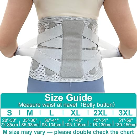 Advanced Back Brace for Lower Back Pain Relief, Fully Adjustable, Breathable and Comfortable Back Sopport Belt for Herniated Disc, Sciatica, Long Torso Lumbar Support Belt for Men and Women Office, Work and Exercise