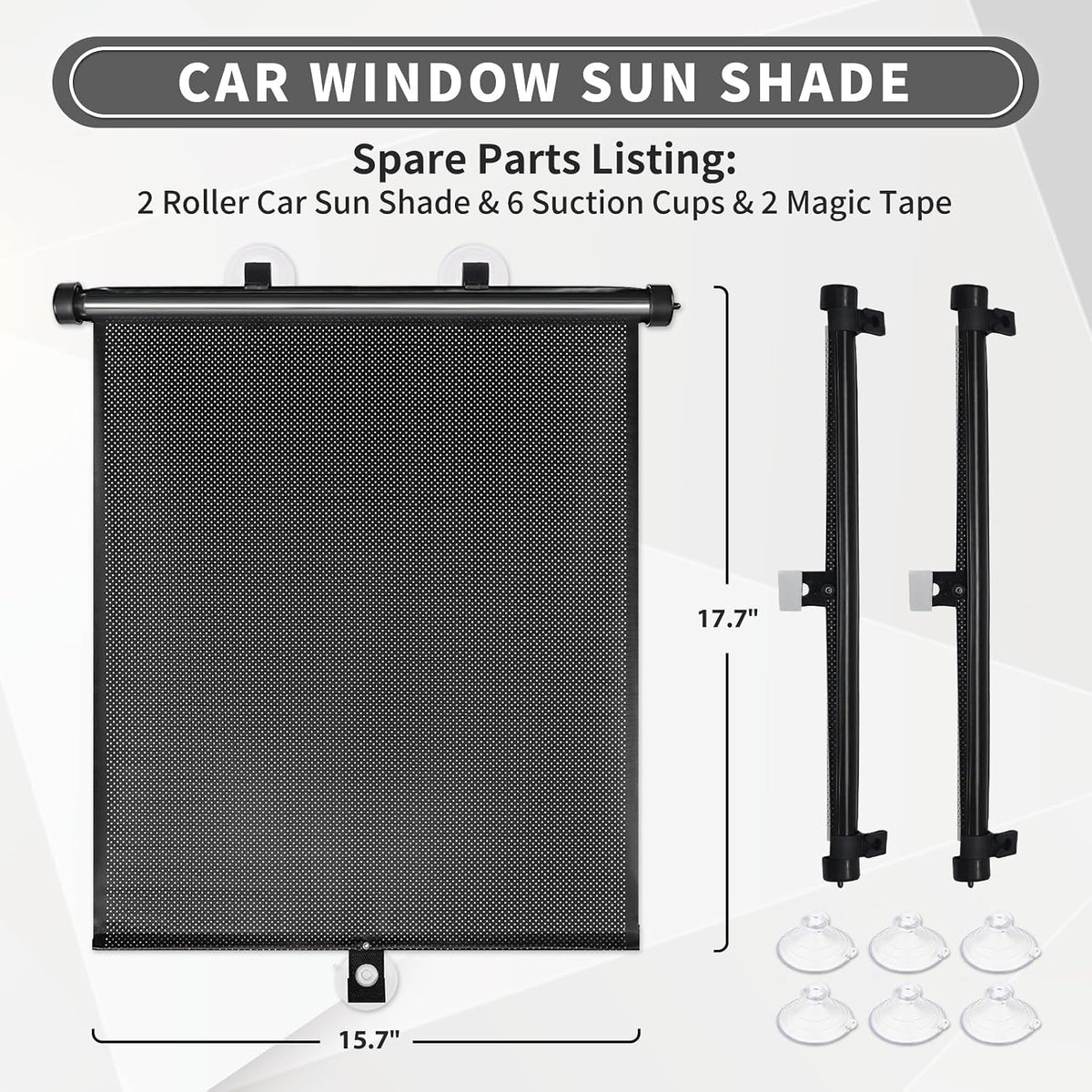 Sfee Car Window Shade for Side Windows, 2 Pack Sun Shade Retractable for Car Blocks Heat and UV Rays Glare Protection Roller Sunshade Visor for Baby, Kids, Pets, Passengers