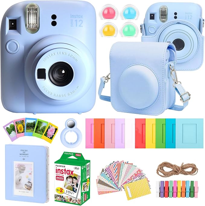 FUJIFILM Instax Mini 12 Pastel Blue Camera Bundle