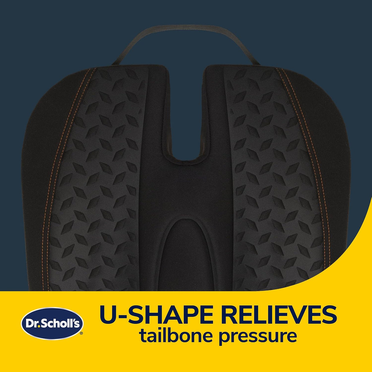 Dr. Scholl’s Max Support Copper-Infused Posterior Seat Cushion for Car, Truck, SUV — Black