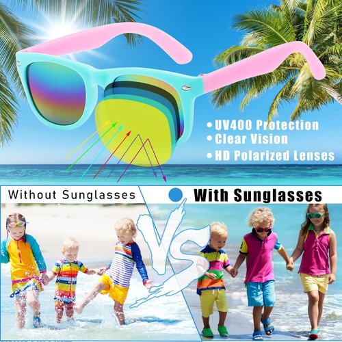 GoodUping Kids Sunglasses - UV Protection 6-Pack | Perfect Party Favors for Ages 3-6