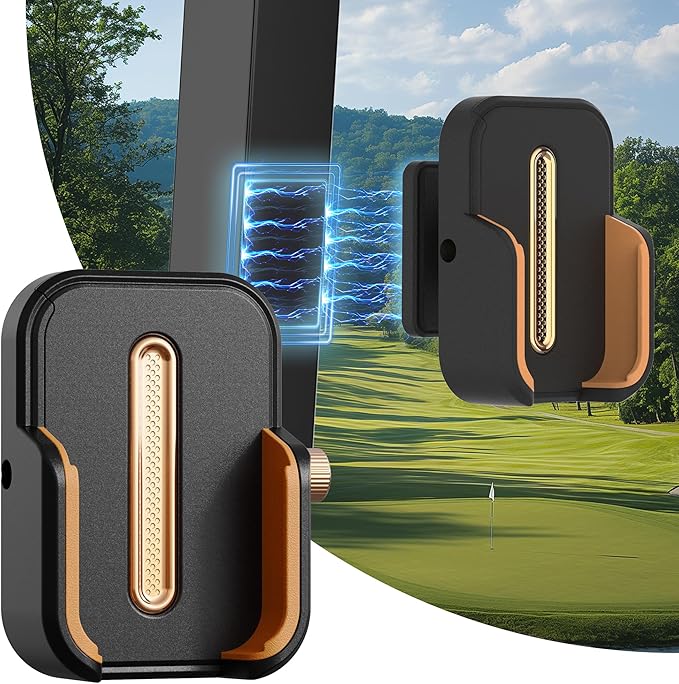 【2025 Upgraded】Full Metal Magnetic Golf Cart Phone Holder – Premium Golf Gift for Men, Compatible with EZGO, Club Car, Yamaha | Strong N52 Magnets | 360° Rotation | Works with iPhone, Samsung& More