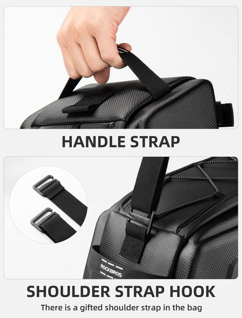 ROCKBROS Bike Rack Bags - 9LHard Shell Bicycle Rear Rack Bag Large Pannier for Bicycle Rear Rack Bags Bike Rear Seat Bag Bike Trunk Bag Ebike Battery Bag Bike Saddle Bag for Rear Rack Bike Accessories