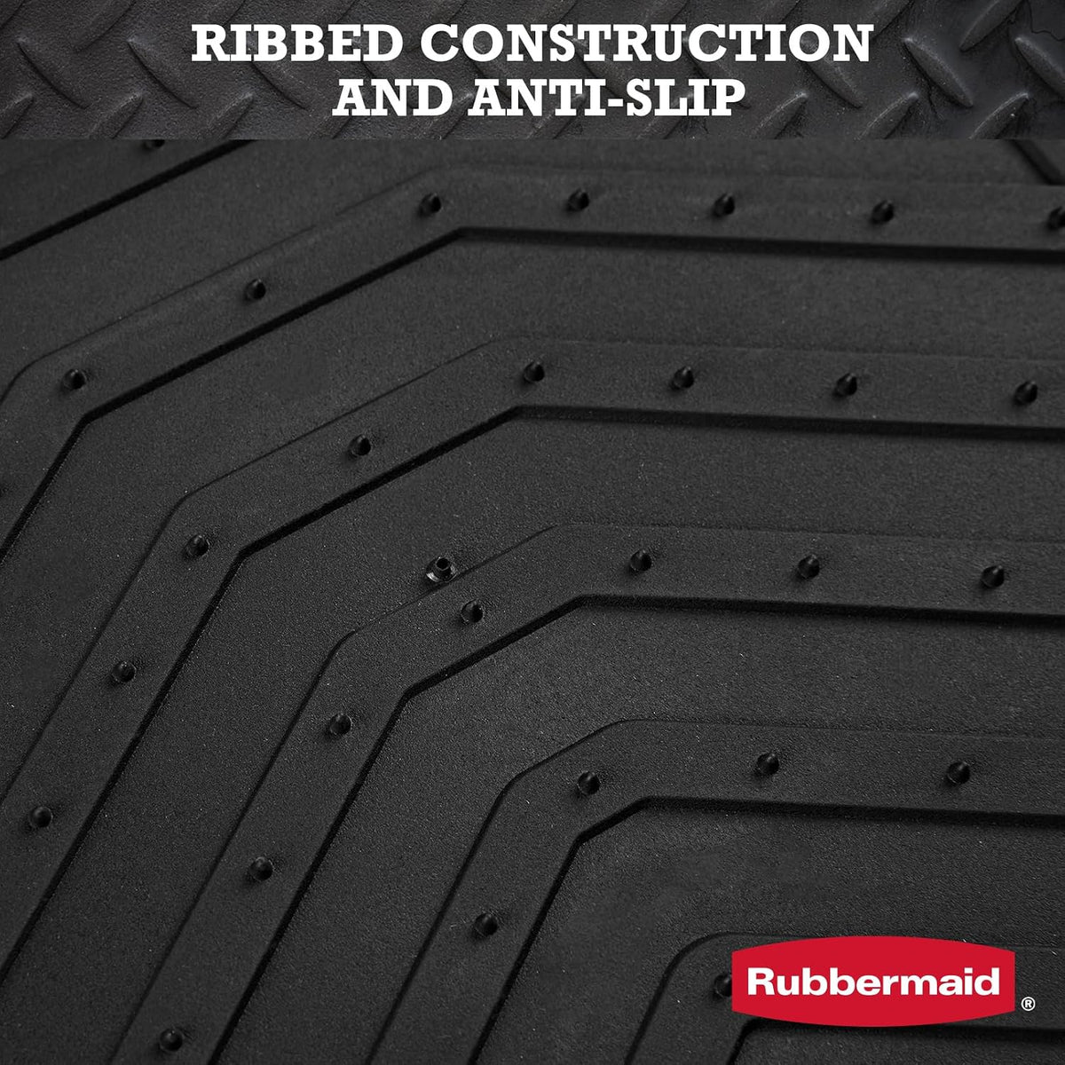Rubbermaid Car Floor Mat, Heavy Duty All-Weather Car Mats Full Set with Dual-Tone Red Aluminum Inserts – Universal Fit, Anti-Slip Backing, Trim-to-Fit for Most SUV, Sedan, Van