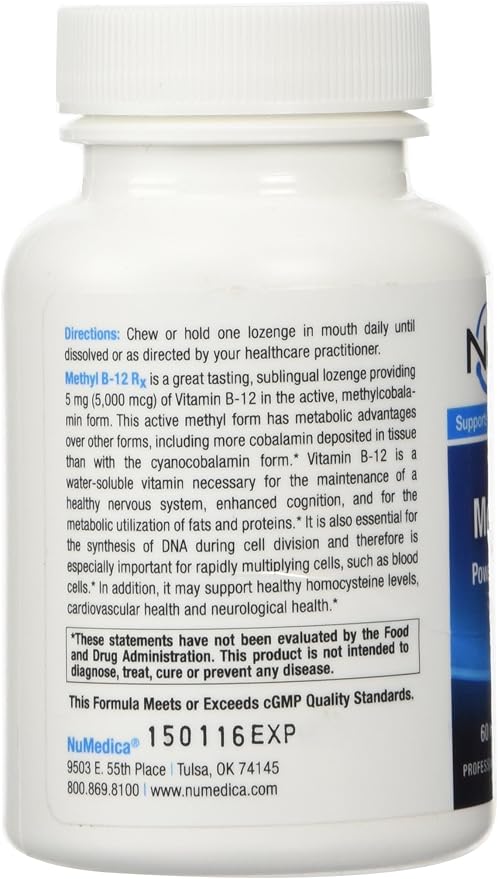 Numedica - Methyl B12 Rx - 60 Lozenges