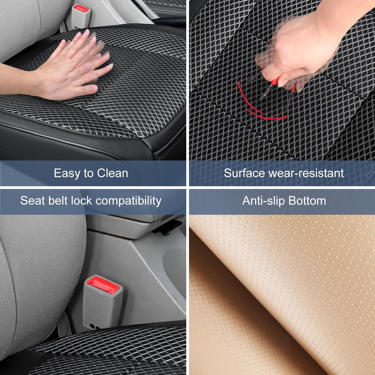 1 Pack Black Ventilated Bottom Car Seat Cover