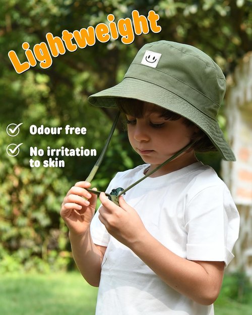 FURTALK Baby Sun Hat - Smile Face Toddler Bucket Hat with UPF 50+ Protection | Ages 0-5 Years