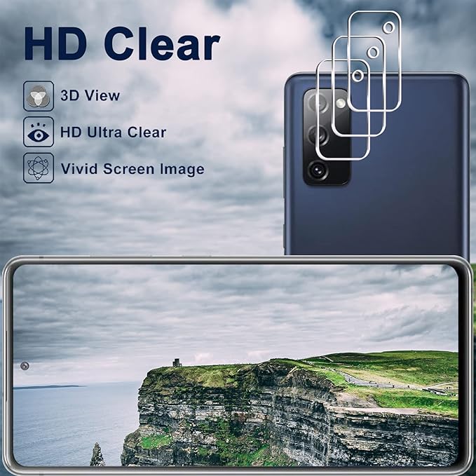 Galaxy S20 FE 5G Screen Protector + Camera Lens Protector, HD Tempered Glass