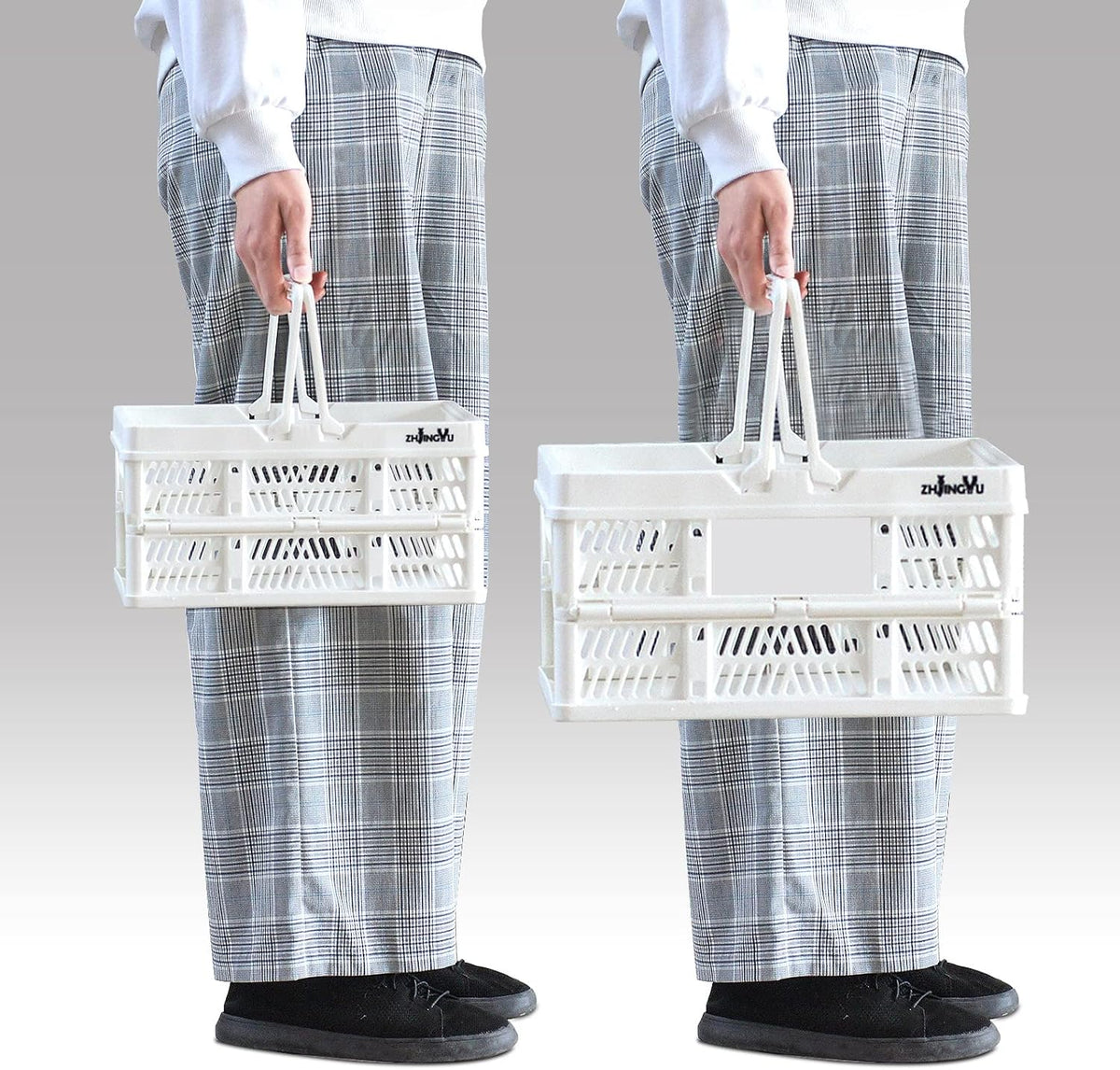 Plastic crates for storage,plastic baskets for organizing,14.96x9.84x7.87"