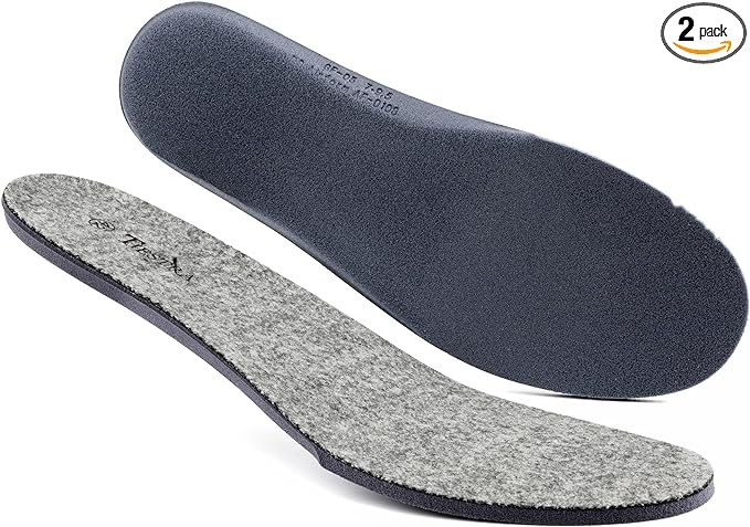 Thick Merino Wool Insoles for Women Fur Fleece Shoes Inserts Memory Foam Cushion Comfort Warm Sheepskin Insoles for Winter Snow Boots Slippers Grey 36EU,US5