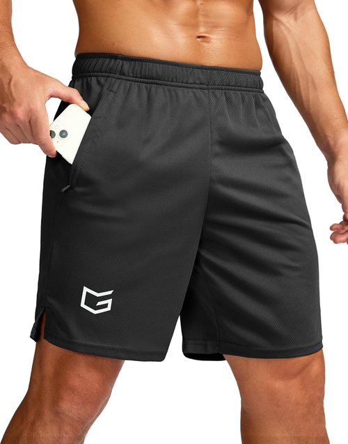 G Gradual Men's Quick-Dry Workout Running Shorts - Lightweight Gym Shorts with Zip Pockets | 5"/7"/9" Sizes