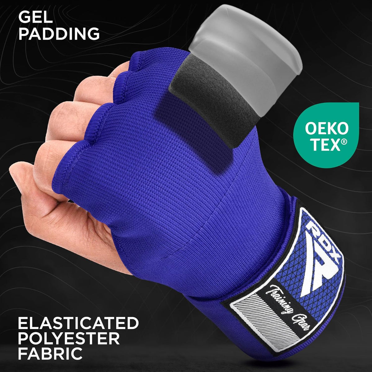 RDX Gel Boxing Hand Wraps - Elasticated Padded Inner Gloves with 100cm Wrist Straps for MMA & Muay Thai