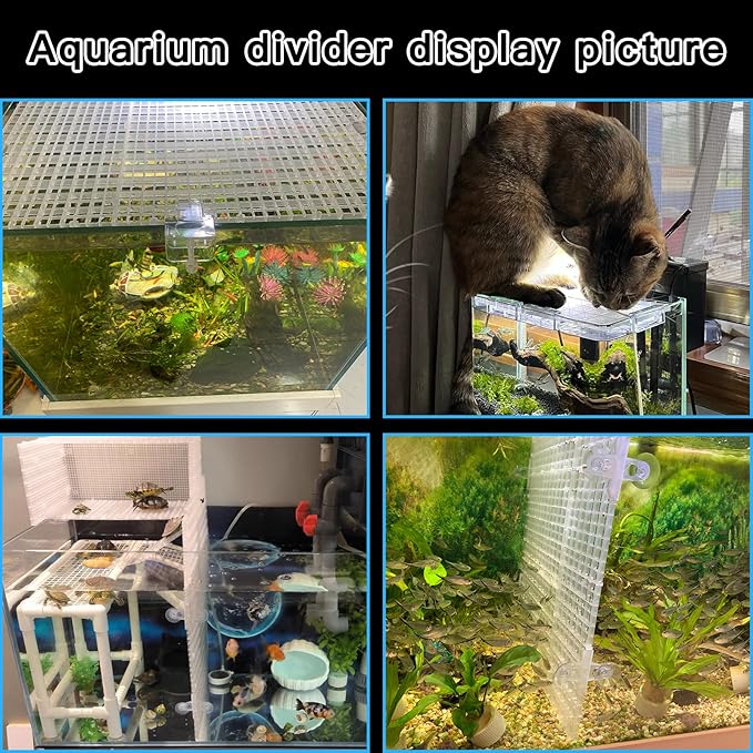 Adjustable Aquarium Fish Tank Divider Filter Bottom Plastic Grid Fish Tank Isolation Board Egg Crate Tray(White, 12pcs 11.8X11.8Inch with 0.35Inch Hole)