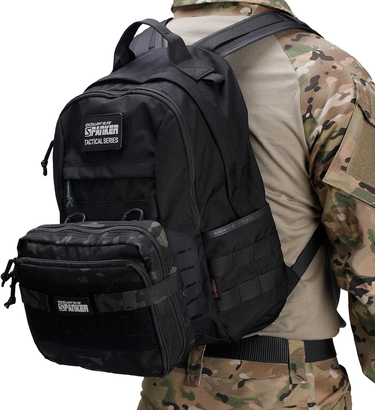 EXCELLENT ELITE SPANKER Tactical Molle Admin Pouch Utility Organizer EDC Medical Bag Utility EDC Tool Pouch with Shoulder Strap Attachment Pouches Waist Bag