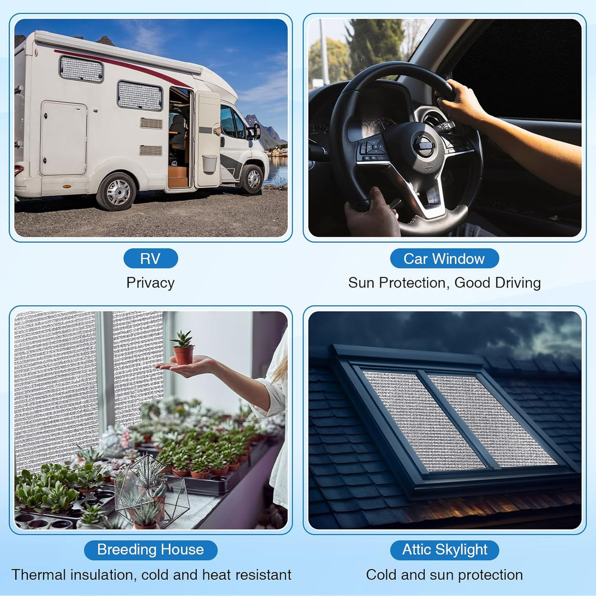 Frienda Rv Window Reflective Insulation Roll 39.4inchx6.6ft Double Aluminum Foil Heat Bubble Thermal Window Shade Door Cover Blackout for Garage Roof Travel Camper Skylight Shield