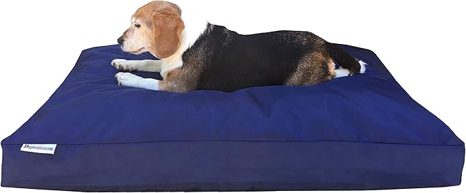 Dogbed4less Large Memory Foam Dog Bed Pillow with Orthopedic Comfort, Waterproof Liner and Heavy Duty 1680 Nylon Cover 41X27 Inches, Blue