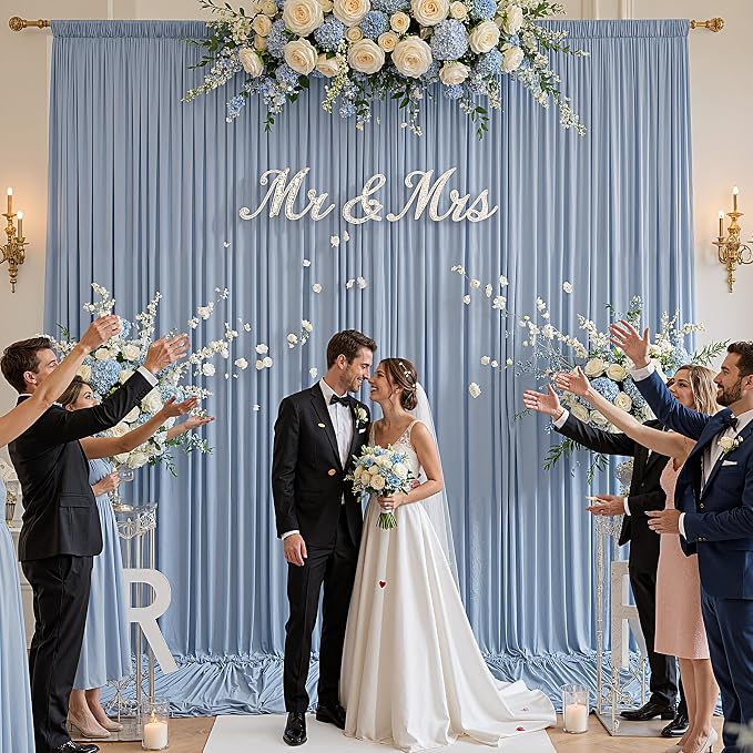 50ft x 12ft Dusty Blue Backdrop Curtains