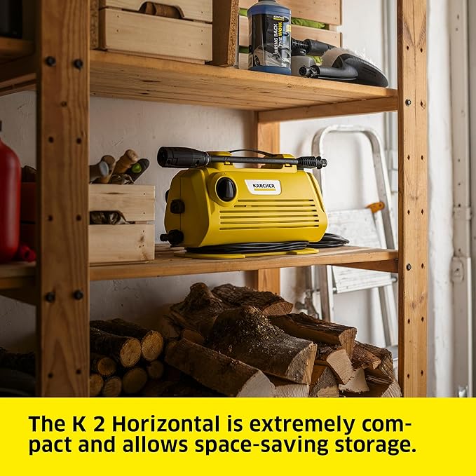 Kärcher Pressure Washer K 2 Horizontal, Vario Power Spray Wand - for Cars, Decks, Driveways, Siding, Patios, max. 2000 PSI 1.2 max. GPM