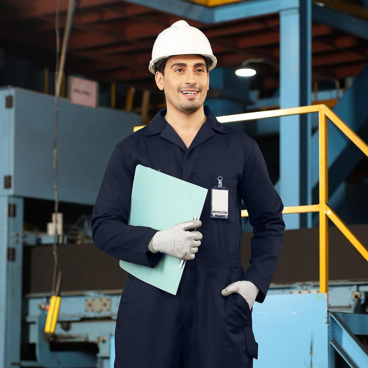 NY Threads Men's Twill Coverall - Relaxed Fit Long Sleeve Utility Workwear for Comfort & Durability
