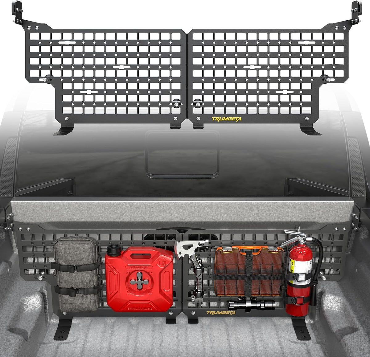 Trumgeta Aluminum Front Bed MOLLE Panel Fit for 2022–2026 Ford Maverick, No-Drill Installation, Heavy-Duty Truck Bed Organizer Storage Rack System for Tools and Outdoor Gear
