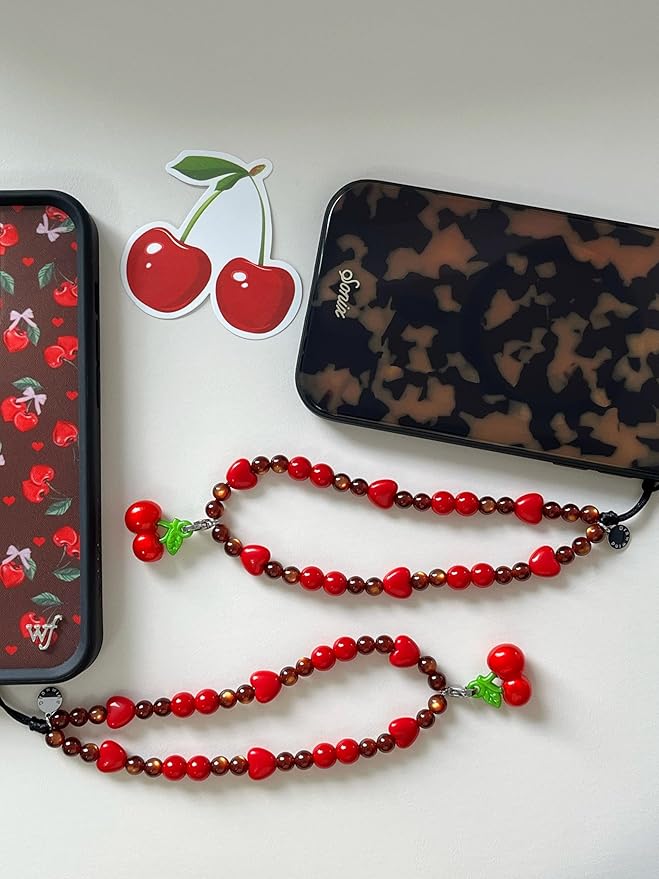 Drawwind Phone Charm Beaded Wristlet Strap Universal Cell Phone Lanyard Cute