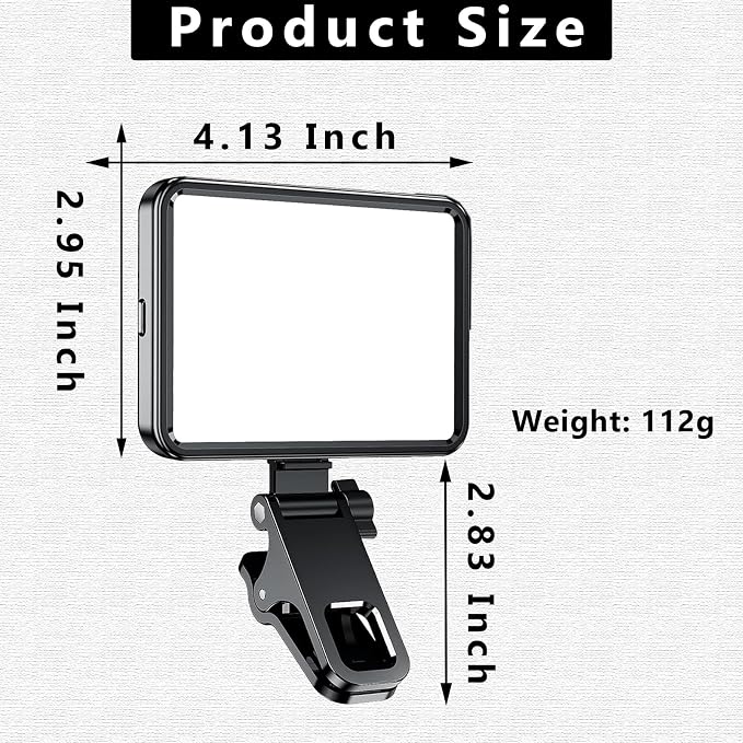 Rechargeable Soft Selfie Light for Phone, 4-14H Battery Portable LED Light for