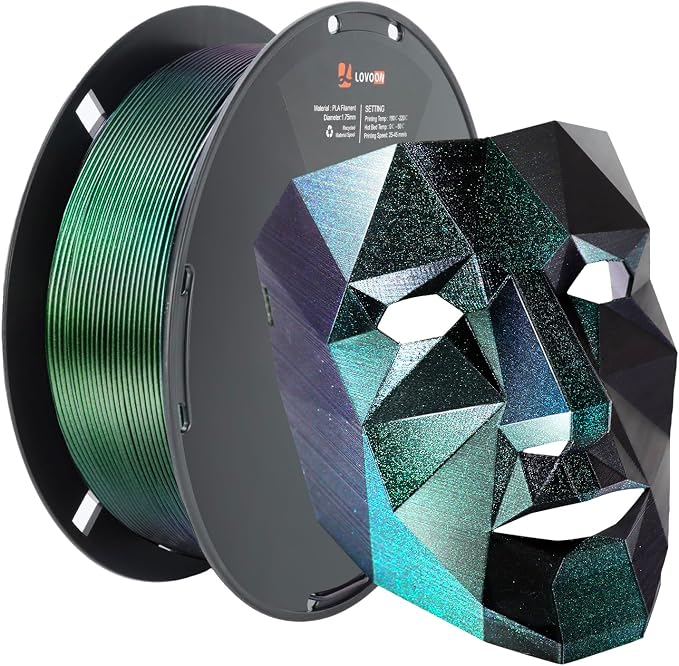 LOVOON 3D Printing PLA Filament 1.75mm Sparkle Glitter, Burnt Titanium 3D