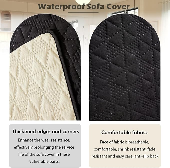 Waterproof Dog Bed Cover Pet Blanket, Soft Pet Couch Covers for Sofa Washable, Bed Couch Sofa Furniture Protector for Puppy Cat Kids (Black,130 * 210 CM)