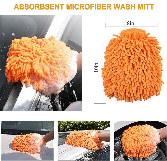 EVEAGE 2-in-1 Undercarriage Pressure Washer Attachment, 16" Pressure Washer Water Broom, 3 Extension Wands Wash Mitt, Reversible Undercarriage Cleaner, 4000 PSI