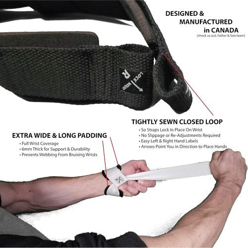 LOCK-WOOD Weightlifting Wrist Support Straps - Lift Heavier & Enhance Grip Stability