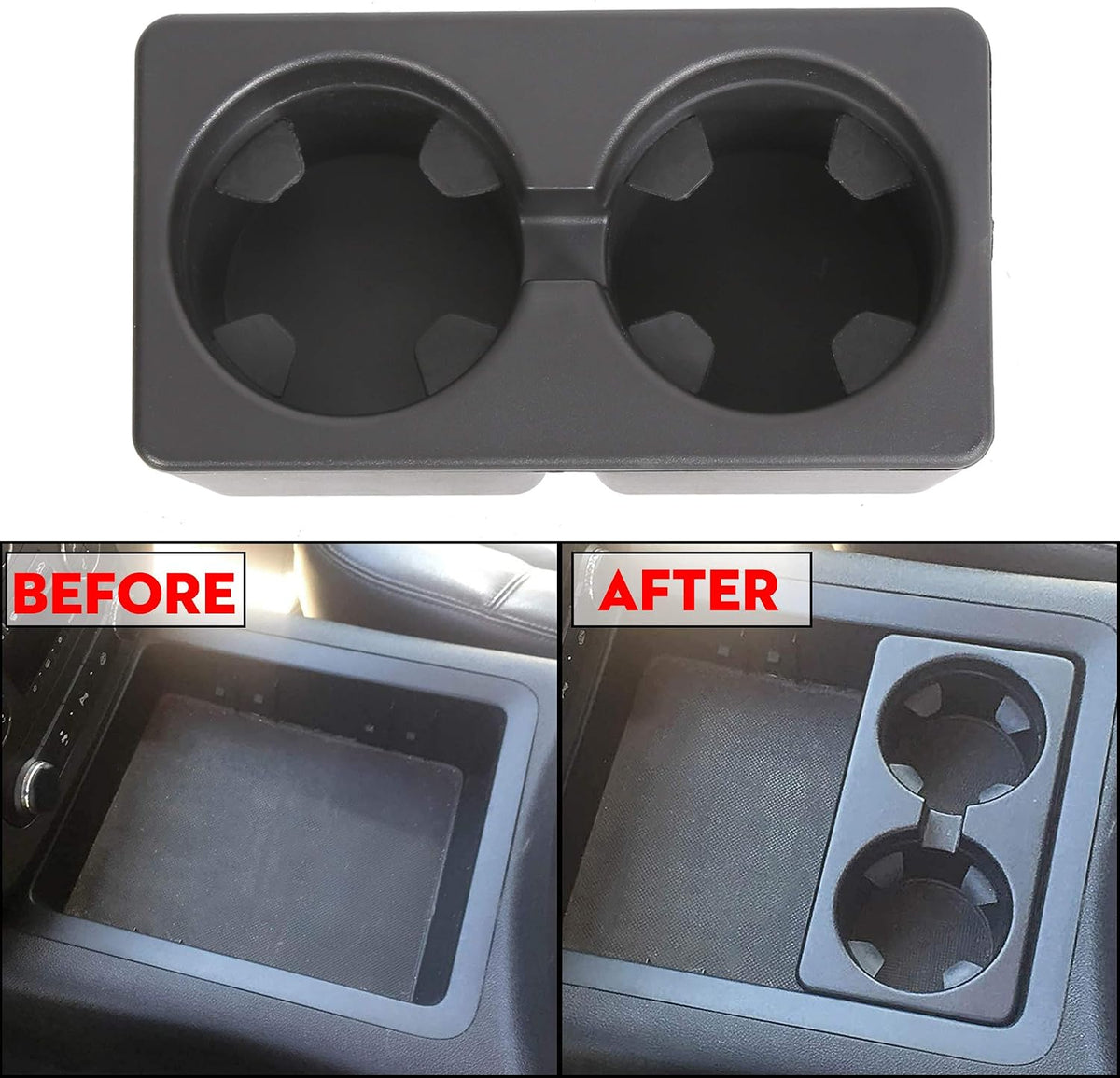 ECOTRIC Cup Holder Compatible with 07-14 Silverado Avalanche Tahoe Sierra