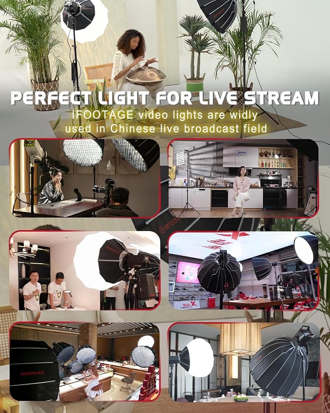 IFOOTAGE LED Video Light with Carry Bag, 70W SL1 60DN Daylight Photography