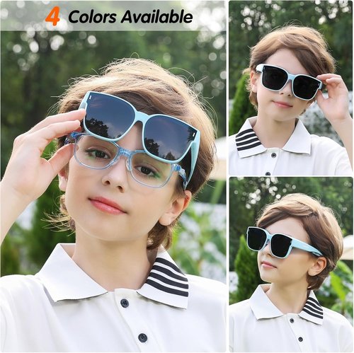 EYEBUDDY Fit Over Glasses Sunglasses - Polarized Protection for Kids | Stylish Fitover Design