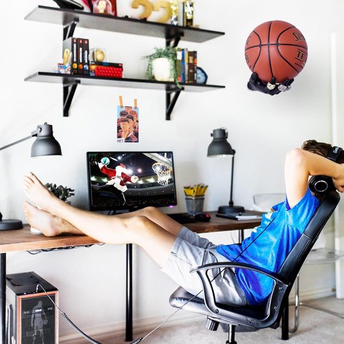 Hand Sculpture Basketball Holder | Wall-Mounted Art Decor & Storage Rack for Man Cave