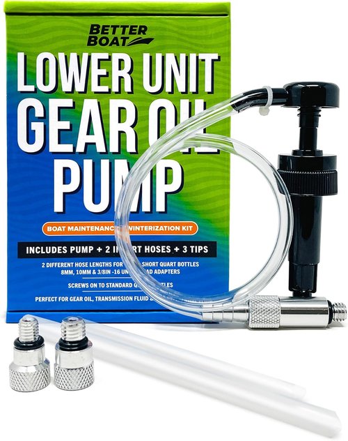Lower Unit Gear Oil Pump - Quart Bottle Lube Transfer for Marine Transmission Fluid & Rear Differential Service