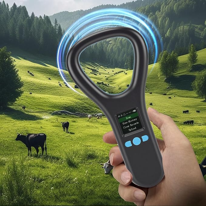 Diyeeni Pet Microchip Reader, Portable Pet Chip Scanner, 500 Sets Data Storage, Rechargeable Animal ID Tag Scanner with 1.44 inch TFT Display for FDX B and EMID Microchips