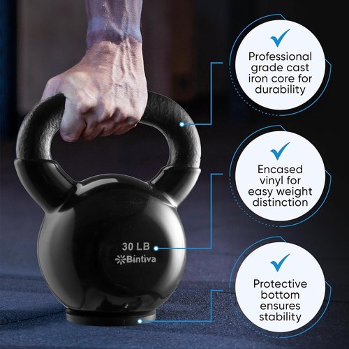 Kettlebell Sets by Professional Grade - Durable Cast Iron Strength Training Weights for Home Workouts | Ideal for Men & Women