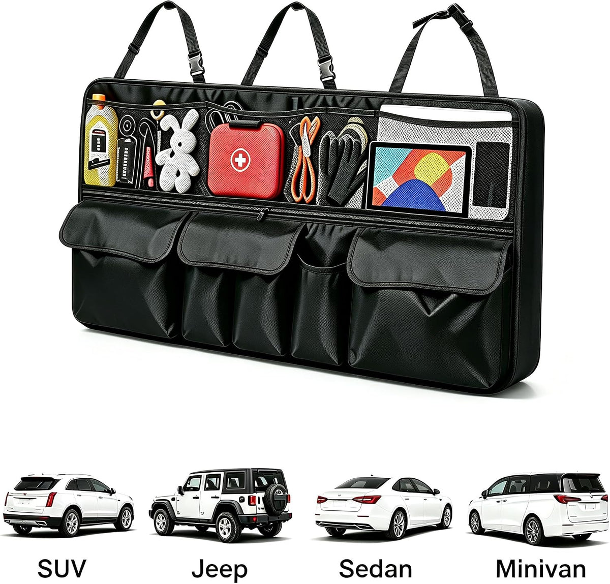 Car Trunk Organizer Foldable Cargo Storage for Forester with Pocket