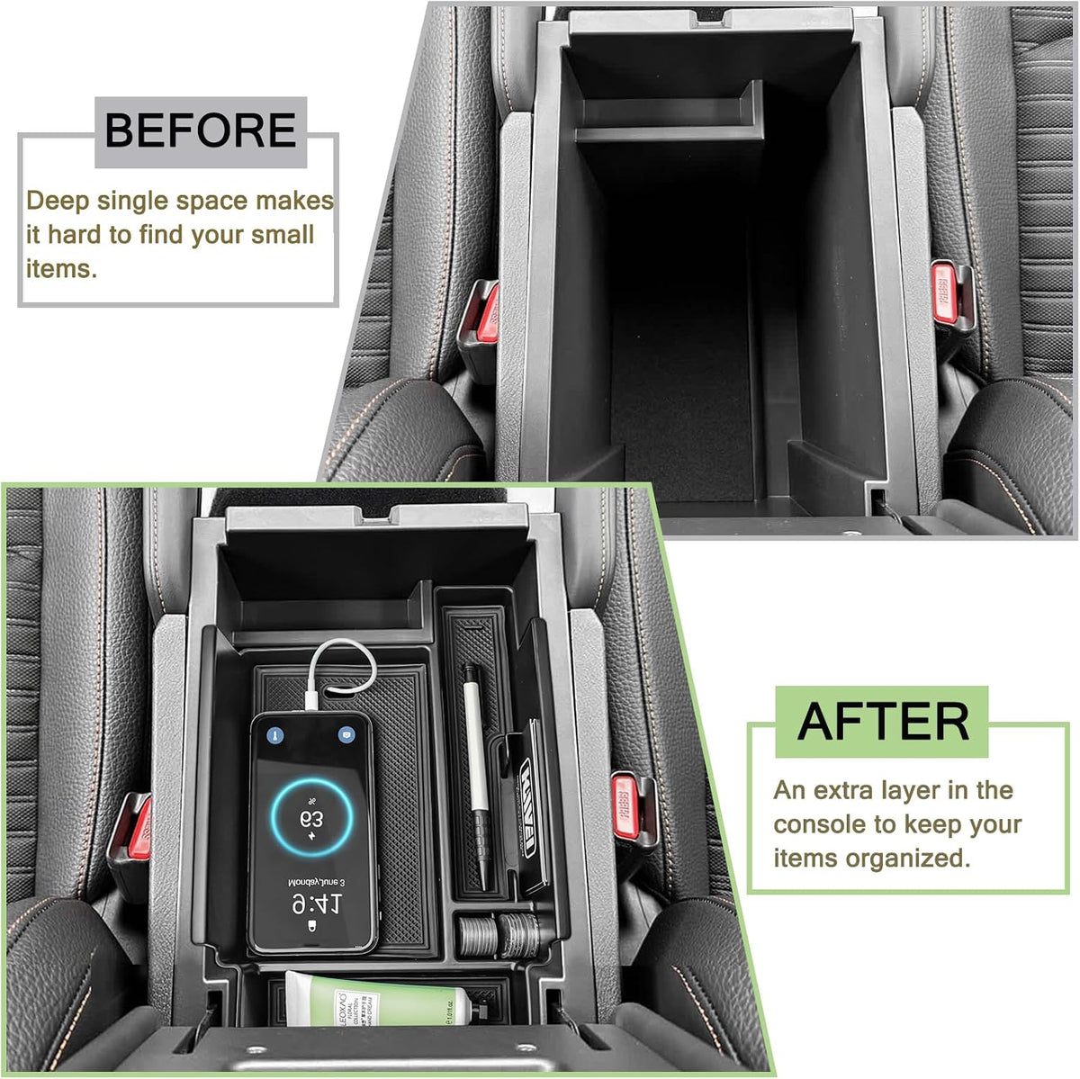 Center Console Hidden Organizer Box Set for Nissan Pathfinder 2022-2026
