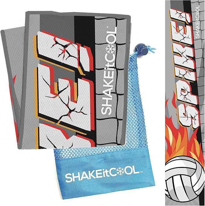 SHAKEitCOOL Original Cooling Towel – Soft, Lightweight, Heat Relief – Perfect for Biking, Running, Yoga, Gym, Gardening – Volleyball