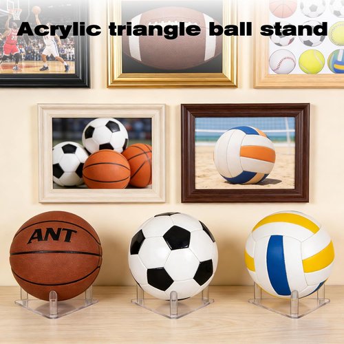 Acrylic Football Display Stand - 3 Pcs Set for Storing & Showcasing Basketballs, Soccer Balls, & More