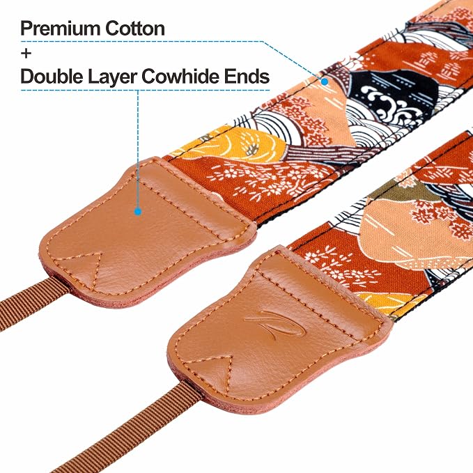 Padwa Lifestyle Japanese Art Style Brown Camera Strap