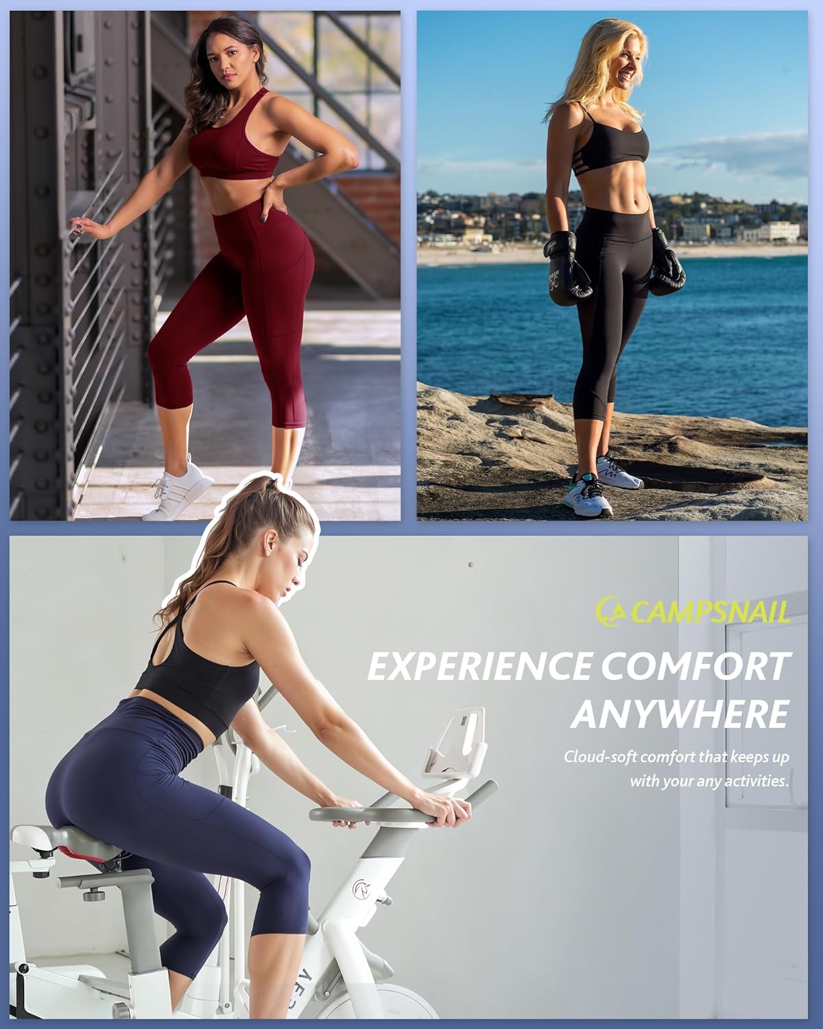 Skiennix Capri Leggings for Women - High Waisted Tummy Control Yoga Pants with Pockets | 4 Pack