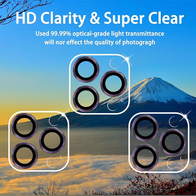 Dengduoduo 3 Pack Tempered Glass Camera Lens Protector