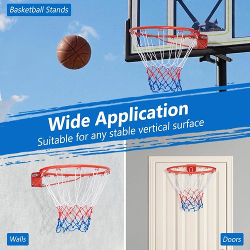 Goplus Basketball Rim - 18’’/15’’ Replacement Hoop with All-Weather Net for Indoor/Outdoor Use