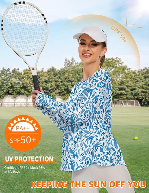 Blingfit Women's Long Sleeve Workout Tops - Lightweight UPF50+ UV Protection for Running & Hiking