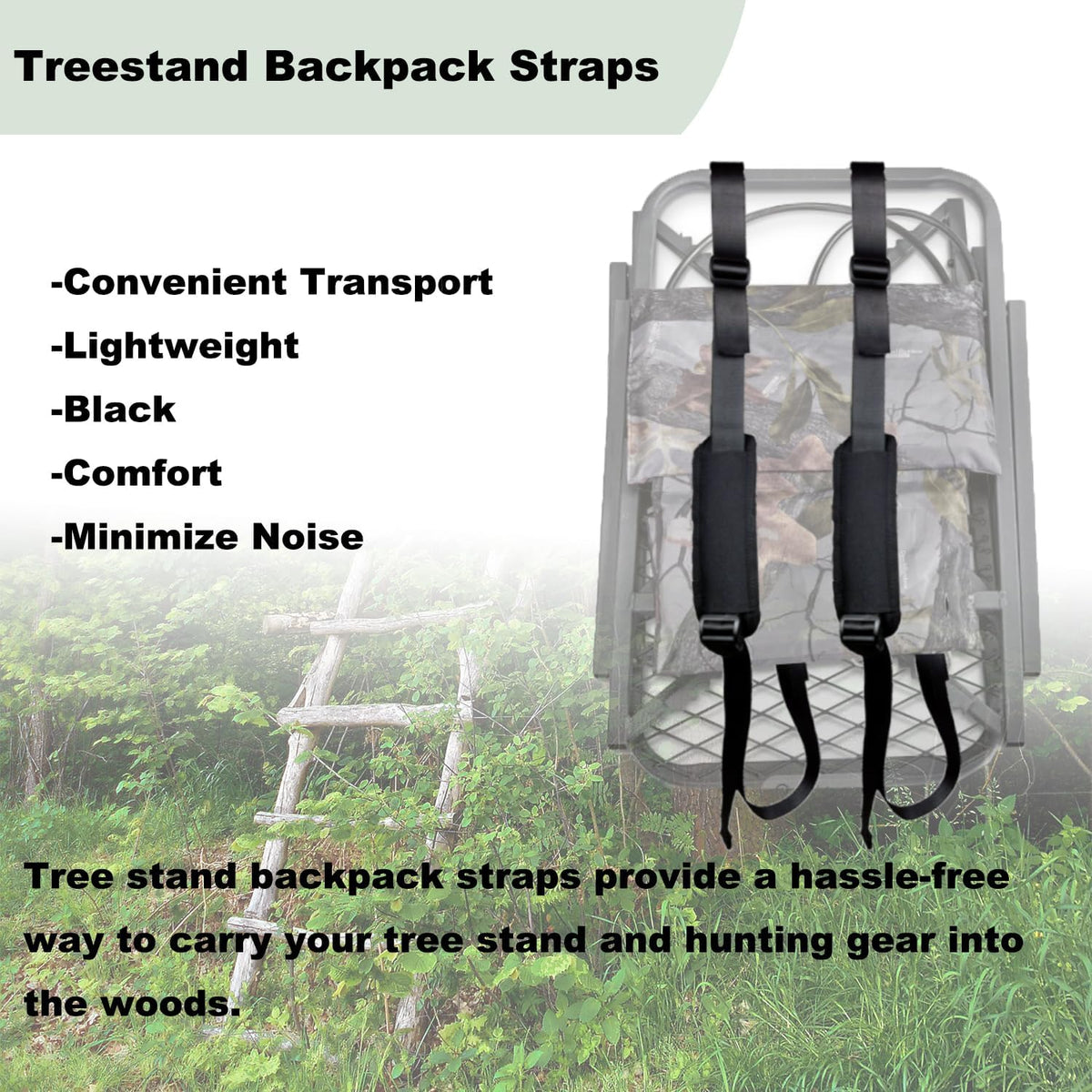 Tree Stand Backpack Straps and Utility Straps Deer Hunting Accessories Tree Stand Holding Climbing Transport System Hunting Backpack Treestand Carrying Stabilizer Strap Lightweight 4PCS